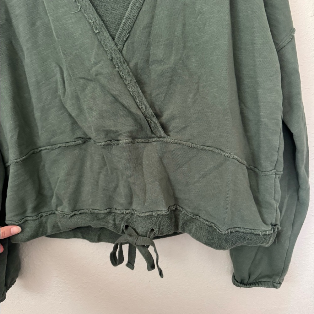 Anthropologie Green Wrap Sweater - Picture 4 of 5